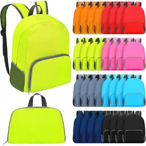48 Pcs 17 Inch Foldable Backpacks in Bulk Classic Back Packs Colorful Book Bags Lightweight Basic Bookbags Wholesale for Homeless Student School Supply Outdoor Travel