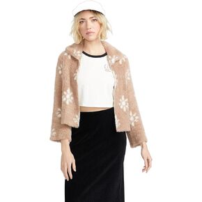 Volcom Women Go Faux Fur Fur Fit Sweater سترة
