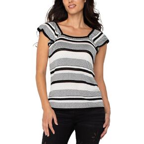 Liverpool Women's Ruffle Sleeve Square Neck Sweater Top