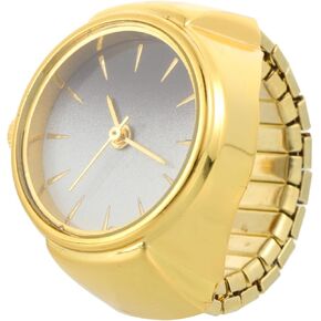 Golden Finger Ring Watch - Portable Fashion Metal Decorative Watch for Men and Women, 0.98 Inch,