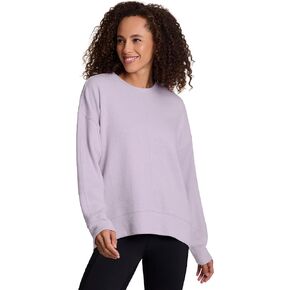RBX Women's Crewneck Pullover Buttery Soft Waffle Textured Long Sleeve Yoga Top Relaxed Fit Lightweight Peached Sweatshirt