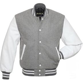 Men's Classic Varsity Letterman Jackets Genuine Leather Sleeve | Wool Blend Baseball College Jacket
