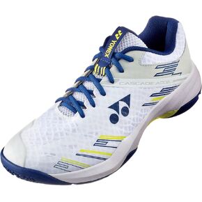 YONEX Men's Power Cushion Cascade Accel Badminton Shoes - Lightweight High-Performance Indoor Court Shoes w/Shock Absorption, White/Navy, 10.5