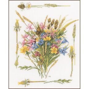 Lanarte Counted Cross Stitch Kit: Garden Bluebirds (Aida,W)