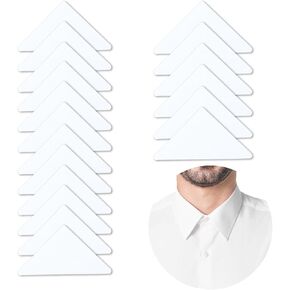 100 Pcs Collar Stays for Polo Shirts Collar Stays for Men's Dress Shirts Collar No Curl Collar Polo Shirt Collar Stays Triangle Collar Anti-Warping Edge Sticker for Women and Men Any Shirt with Collar