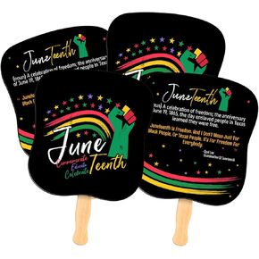 Juneteenth Paper Hand Fan Freedom Day Fan Hand Celebrating Happy Juneteenth Day Classroom School African Afro American Festival Celebration Supplies June 19th Hand Fan