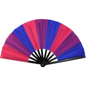 Bisexual BI Pride Large Black Clacking Fan