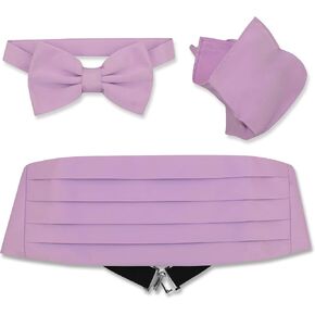 Vesuvio Napoli Cummerbund Bowtie & Hanky ​​Set - Men Cummerbund Tie Tie Pocket Square Square Squary