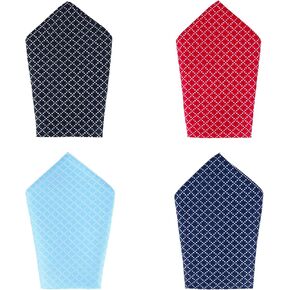 Trafalgar Men's Rowan Geometric Pattern 12 x 12 Silk Pocket Square Set