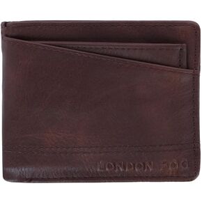 LONDON FOG Men's Leather Passcase Wallet with Removable Insert, Brown