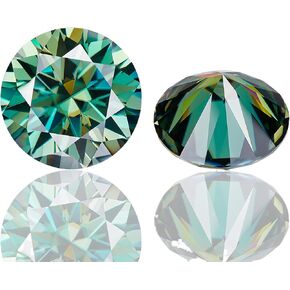 Green Moissanite Loose Stone Lab-Created Gemstone VVS1 Clarity 3Excellent Round Cut for Jewelry Making with GRA Certificate