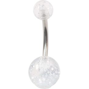 Glitter 316L Surgical Steel Belly/Naval Bar | 10mm Curved Bars