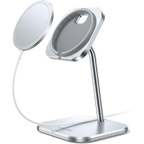 حامل هاتف Lamicall لشاحن MagSafe - [MagSafe غير متضمن] حامل شحن ألومنيوم قابل للتعديل يدور 360 درجة للمكتب، متوافق مع Apple iPhone 15 14 Plus 13 12 Mini، Pro، Pro Max in Kuwait