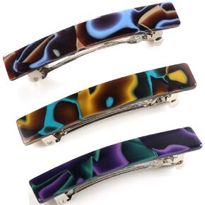 Fsmiling Hair Barrettes للنساء الشعر الفرنسي باريت مقطع صغير عن الشعر مقاطع شعر باريت لا إكسسوارات الشعر 3 عبوات