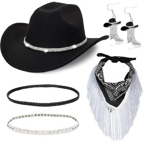 Men & Women's Cowboy Cowgirl Hat-Western Cowboy Costume Accessories Set for Halloween Cosplay