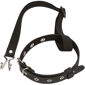 Leather Neck Collar with Metal Nose Hook Buckle Halloween Choker Adjustable Pin Buckle Necklace for Cosplay