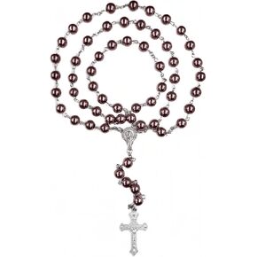 First Communion Rosarys for Girls and Boys, RosaryBeads Catholic for Men, Women, Rosary Necklace as Gifts for Mother, Grandmother, Elders