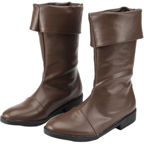 Men's Medieval Boot Flat Jazz Boots Renaissance Cosplay Boot Pull On Mid Calf Gothic Halloween Shoes
