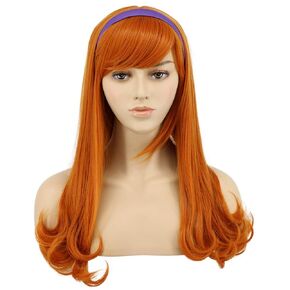 VGbeaty Women Long Blonde Wavy Wig Daenerys Dragon Queen Cosplay 70s Hippie Wig Halloween Party Costume Wig
