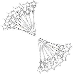 Mini Sequin Star Wands | Silver | Pack of 24