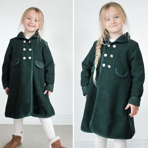 Simplee Kids Girls Girls Dress Button Frait Button Coats Winter Coats Long Sleeve Outerwear مع جيوب 4-14YEAR in Saudi Arabia