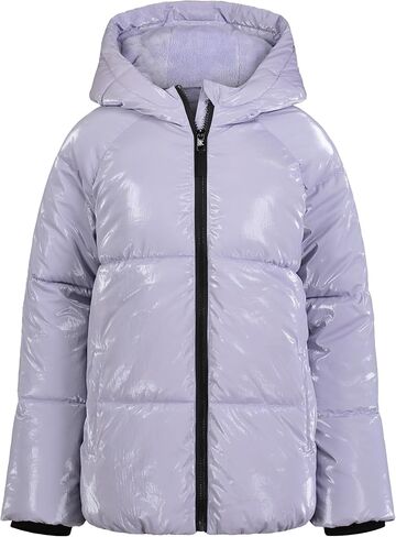 Calvin Klein Girls' Short Length Hooded Winter Puffer Jacket with Fleece Lining in Saudi Arabia
