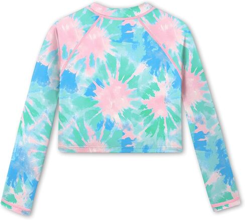BesserBay Girls Rash Guard UPF 50+ Long Sleeve Mock Neck Crossover Hem Swim Crop Top 4-14 Years in Kuwait
