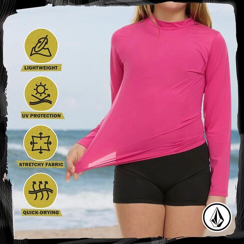 Volcom Girls Rash Guard 2 Pack Rash Guard for Girls Long Sweve Swim Shirt SPF50+ in Saudi Arabia