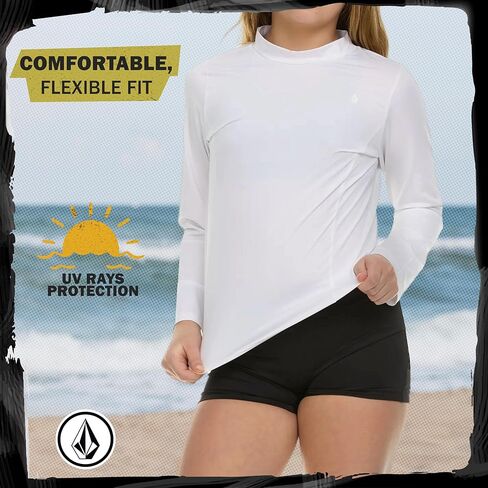 Volcom Girls Rash Guard 2 Pack Rash Guard for Girls Long Sweve Swim Shirt SPF50+ in Saudi Arabia