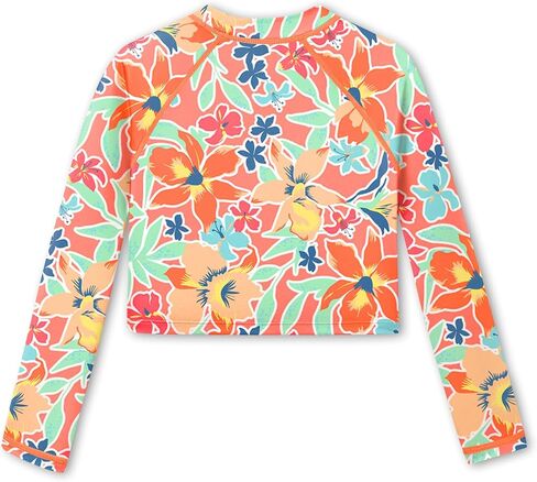 BesserBay Girls Rash Guard UPF 50+ Long Sleeve Mock Neck Crossover Hem Swim Crop Top 4-14 Years in Kuwait