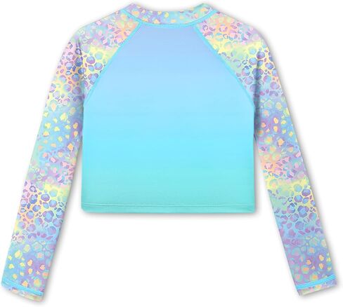 Besserbay Girls Upf 50+ Long Sleeve Mock Neck Crossover Hem Swim Crop Top 4-12 Years in Kuwait