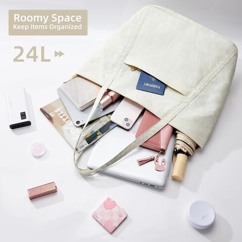 WLLWOO Large Gym Tote Bag for Women Sport Yoga, 24L Travel Beach Bag Lightweight Zipper Shoulder Handbag for Daily Work in Saudi Arabia