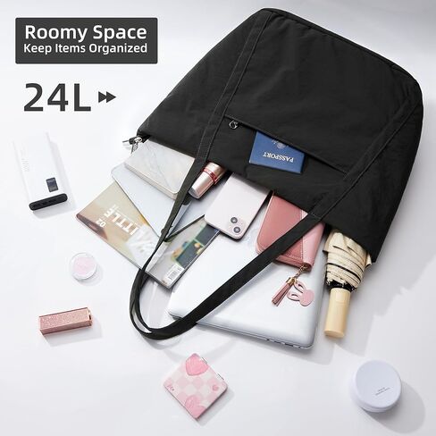 WLLWOO Large Gym Tote Bag for Women Sport Yoga, 24L Travel Beach Bag Lightweight Zipper Shoulder Handbag for Daily Work in Kuwait