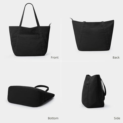 WLLWOO Large Gym Tote Bag for Women Sport Yoga, 24L Travel Beach Bag Lightweight Zipper Shoulder Handbag for Daily Work in Kuwait