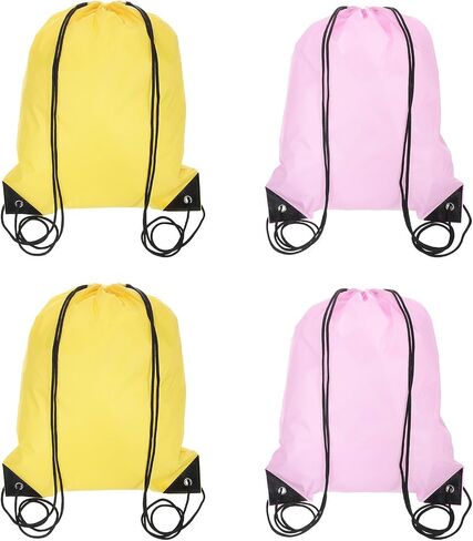 uxcell Drawstring Backpack, 4Pcs Polyester Draw String Backpack Gym Bags Cinch Sack Pack Storage Knapsack for Gym Sports Travel Beach Swimming (Dark Blue/Dark Green, 13.4" x 16.9") in Saudi Arabia