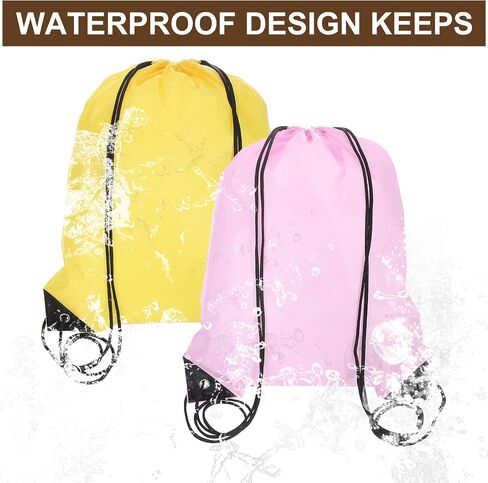 uxcell Drawstring Backpack, 4Pcs Polyester Draw String Backpack Gym Bags Cinch Sack Pack Storage Knapsack for Gym Sports Travel Beach Swimming (Dark Blue/Dark Green, 13.4" x 16.9") in Saudi Arabia