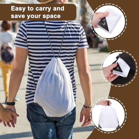uxcell Drawstring Backpack, 4Pcs Polyester Draw String Backpack Gym Bags Cinch Sack Pack Storage Knapsack for Gym Sports Travel Beach Swimming (Dark Blue/Dark Green, 13.4" x 16.9") in Saudi Arabia