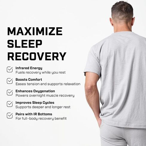 Infrared Sleepwear V-Neck Shirt for Men – CELLIANT Recovery Short Sleeve Top, Made in USA, for Post-Workout Recovery in Saudi Arabia