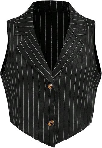 Floerns Girl's 2 Piece Outfits Elegant Striped Sleeveless Suit Vest & Long Elastic Casual Pants Set in Saudi Arabia