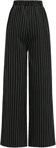 Floerns Girl's 2 Piece Outfits Elegant Striped Sleeveless Suit Vest & Long Elastic Casual Pants Set in Saudi Arabia