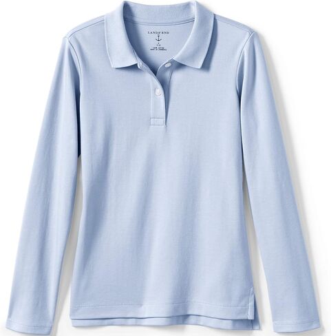 Lands' End School Uniform Girls Long Sleeve Feminine Fit Interlock Polo Shirt in Saudi Arabia