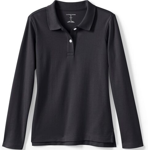 Lands' End School Uniform Girls Long Sleeve Feminine Fit Interlock Polo Shirt in Saudi Arabia