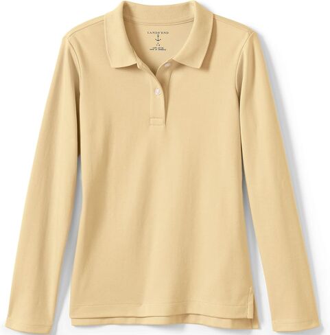 Lands' End School Uniform Girls Long Sleeve Feminine Fit Interlock Polo Shirt in Saudi Arabia