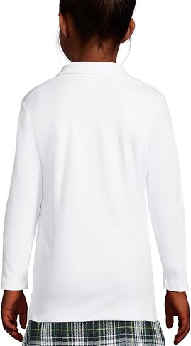 Lands' End School Uniform Girls Long Sleeve Feminine Fit Interlock Polo Shirt in Saudi Arabia
