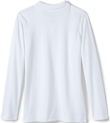 Lands' End School Uniform Girls Long Sleeve Feminine Fit Interlock Polo Shirt in Saudi Arabia
