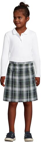 Lands' End School Uniform Girls Long Sleeve Feminine Fit Interlock Polo Shirt in Saudi Arabia