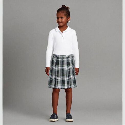 Lands' End School Uniform Girls Long Sleeve Feminine Fit Interlock Polo Shirt in Saudi Arabia