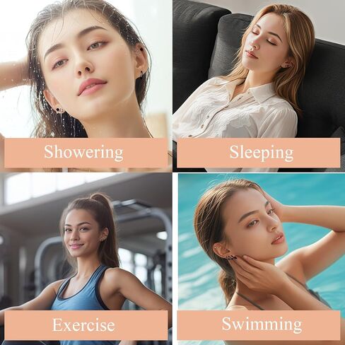 Surgical Steel Stud Earrings for Women, Hypoallergenic Flat Back Earrings for Sensitive Ears, Small Cartilage Huggie Hoop Earrings Ball CZ Opal Screw Back Stud Earrings for Women Men in Saudi Arabia