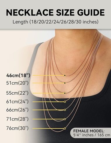 ChainsHouse Snake Chain Necklace for Women, 1MM Thin Italian Chain for Pendants, Rose Gold/Stainless Steel/Black/14K Gold, Hypoallergenic Dainty Jewelry Gift, 18"-30" Adjustable Length in Saudi Arabia