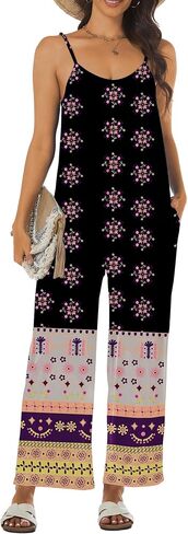Buauty Womens Summer Jumpsuits Casual Sleeveless Jumpers Loose Rompers Adjustable Strap Boho Jumpsuit Dressy 2025 Clothes in Saudi Arabia